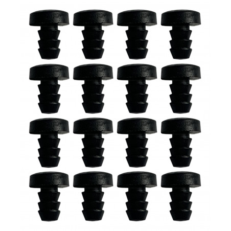 Set von 50 pvc Puffern, Türdämpfern (Typ 2, schwarz, 5 mm)