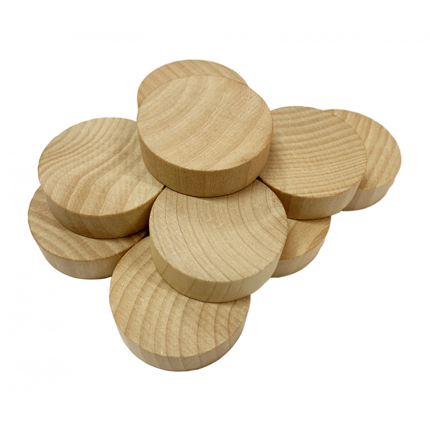 10 pezzi 45mm Cerchi in legno naturale Dischi in legno Disco