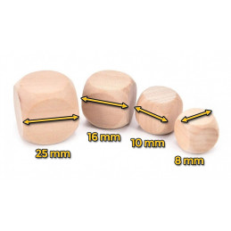 Set di 100 cubi di legno (dadi), dimensione: media (10 mm)