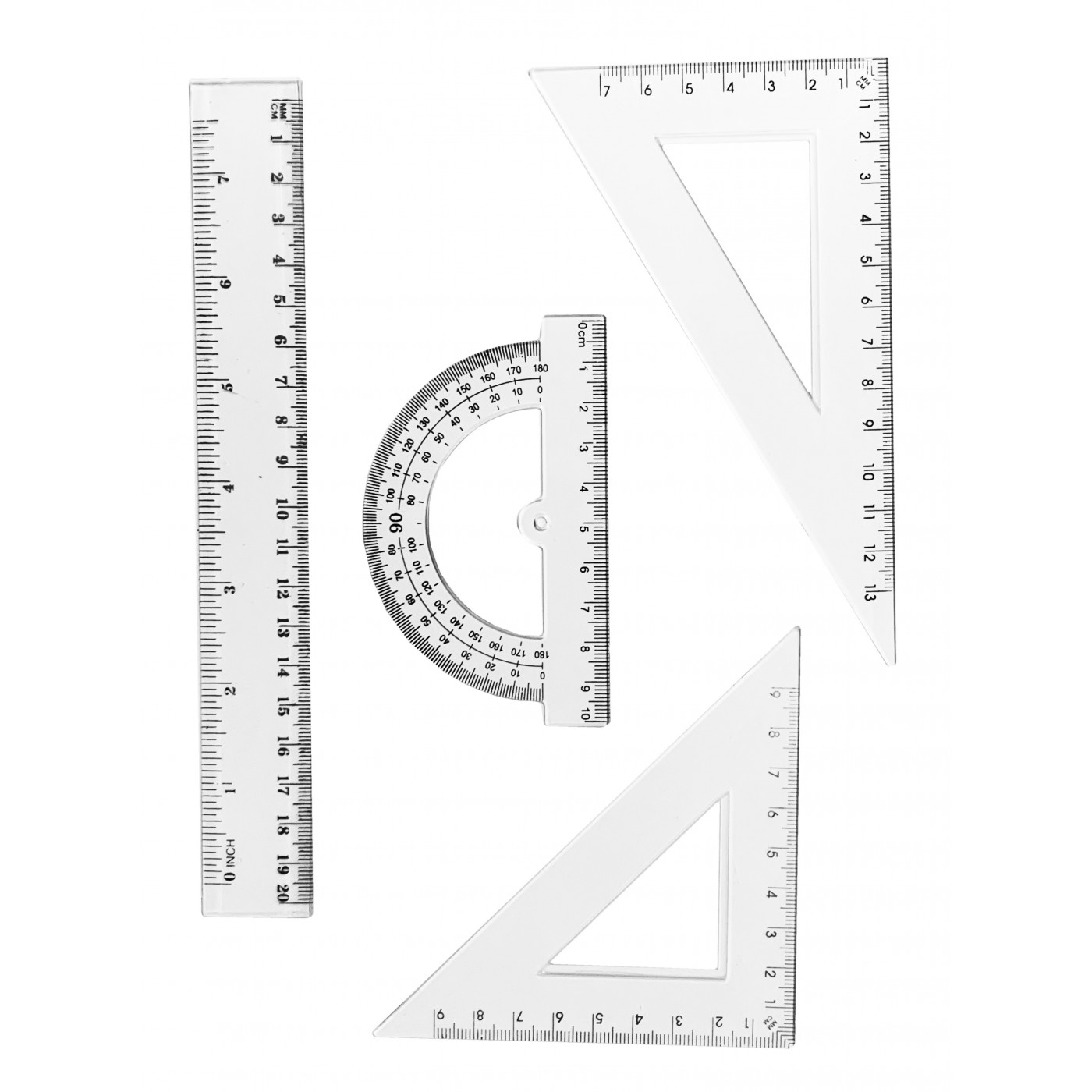 Set of three rulers on transparent background. Plastic yellow, black, gray  insulated rulers with double side measuring inches and centimeters. 8786428  Vector Art at Vecteezy