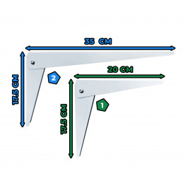 Set van 4 opklapbare beugels (maat 1: 20 cm)