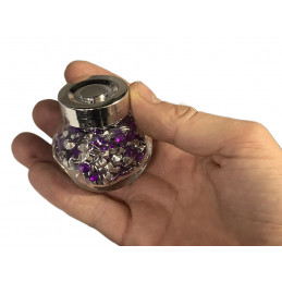 Decorative deco stones in mini glass bottle (purple, 480 pcs)