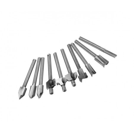 Set mini (dremel) milling cutters 3.175 mm (10 pcs) - Wood, Tools