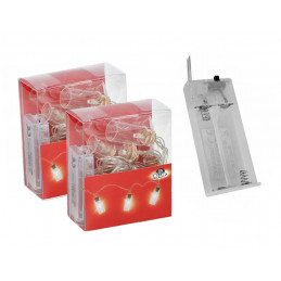 Set of 2 LED light chains with decorative bottles (on 4xAA