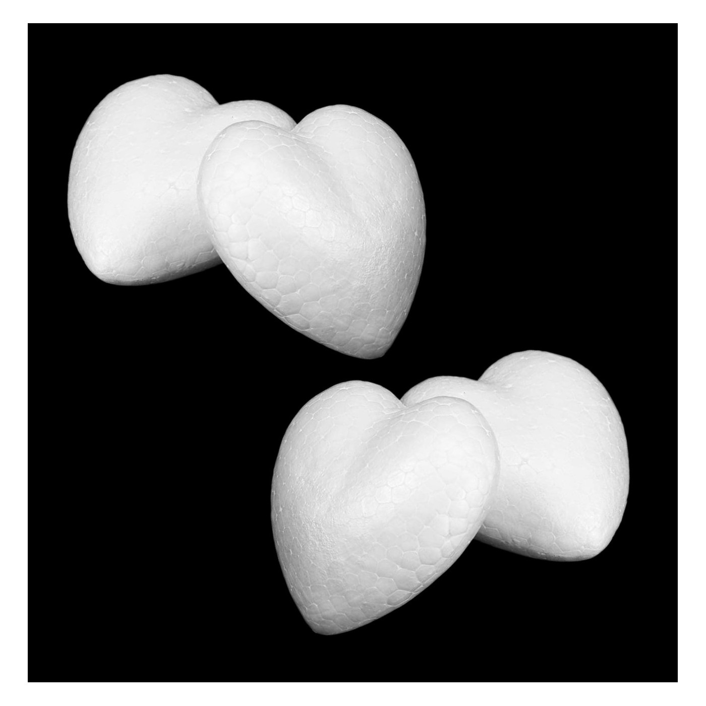 Set of 20 styrofoam shapes (heart, 4.5x4.5x2 cm) - Wood, Tools & Deco