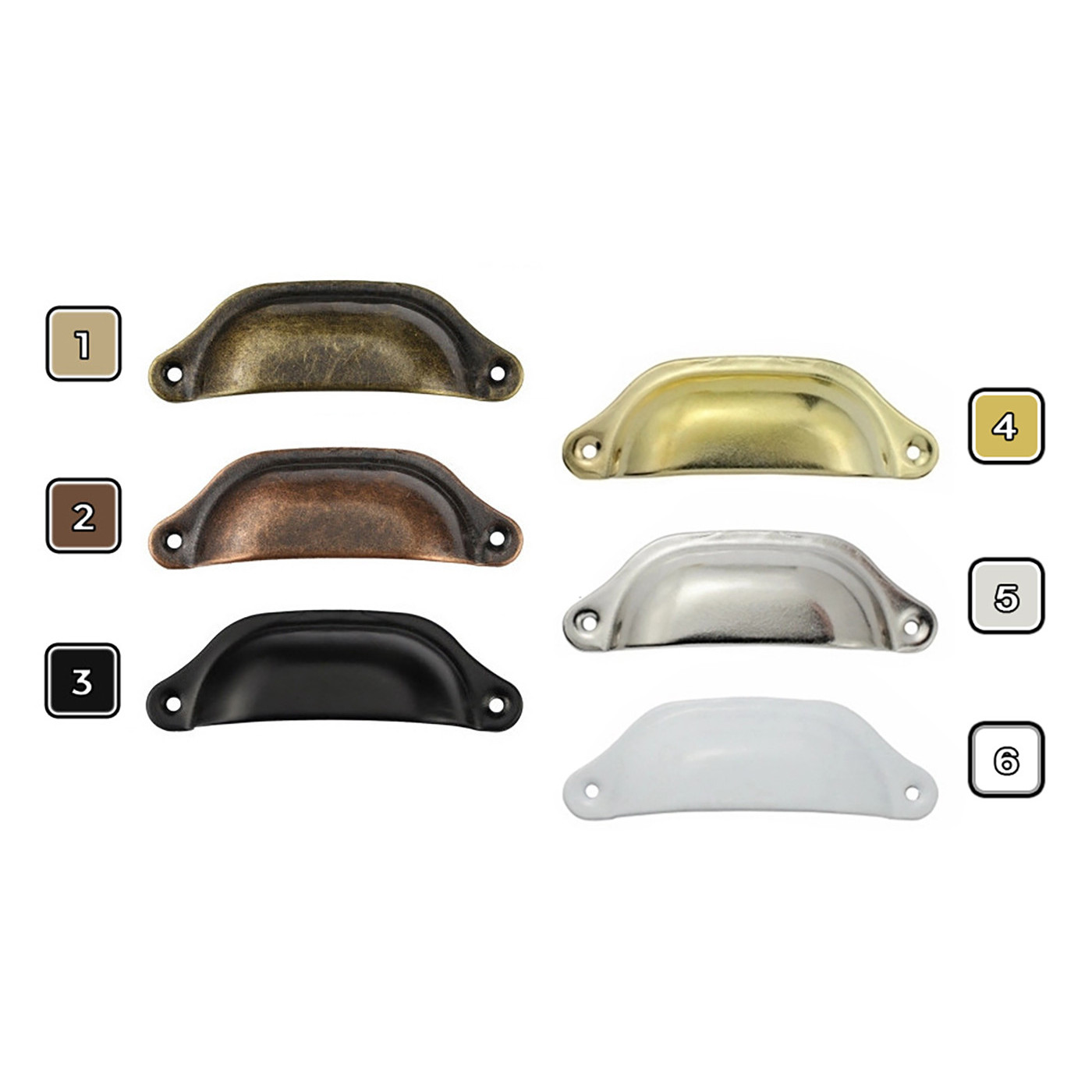 Set van 8 ijzeren handvaten voor 2. koper Tools & Deco